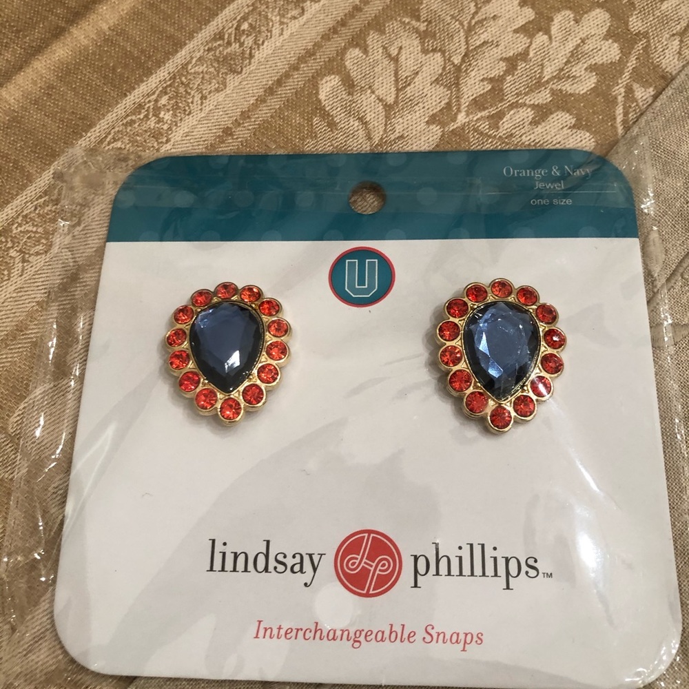 Lindsay Phillips interchangeable snap orange/blue